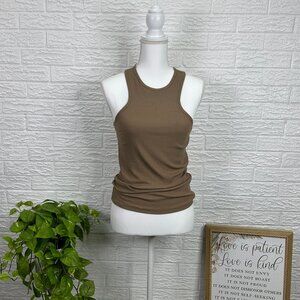 NWT H&M racerback ribbed tank top brown